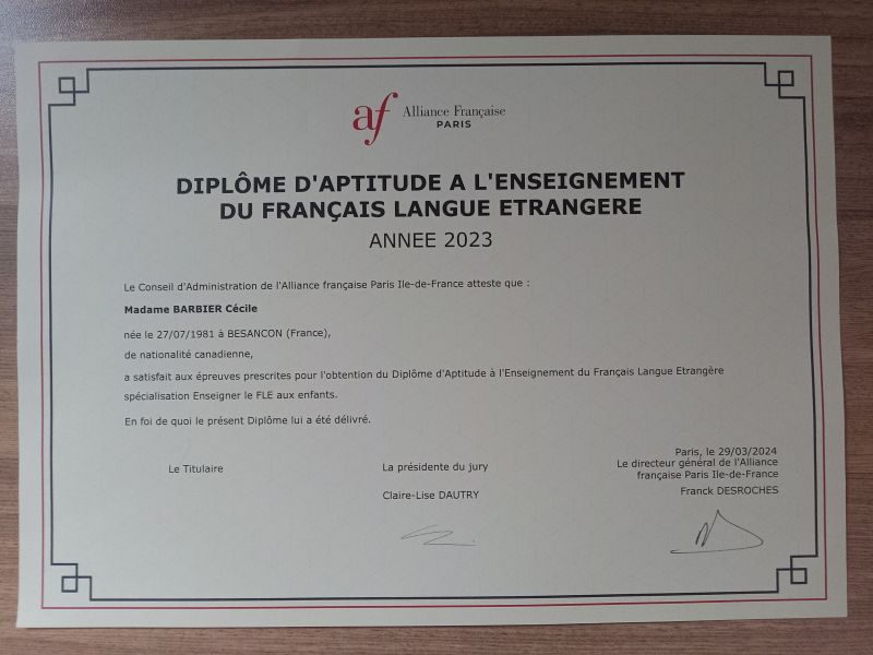 Obtenir le certificat DAEFLE en ligne