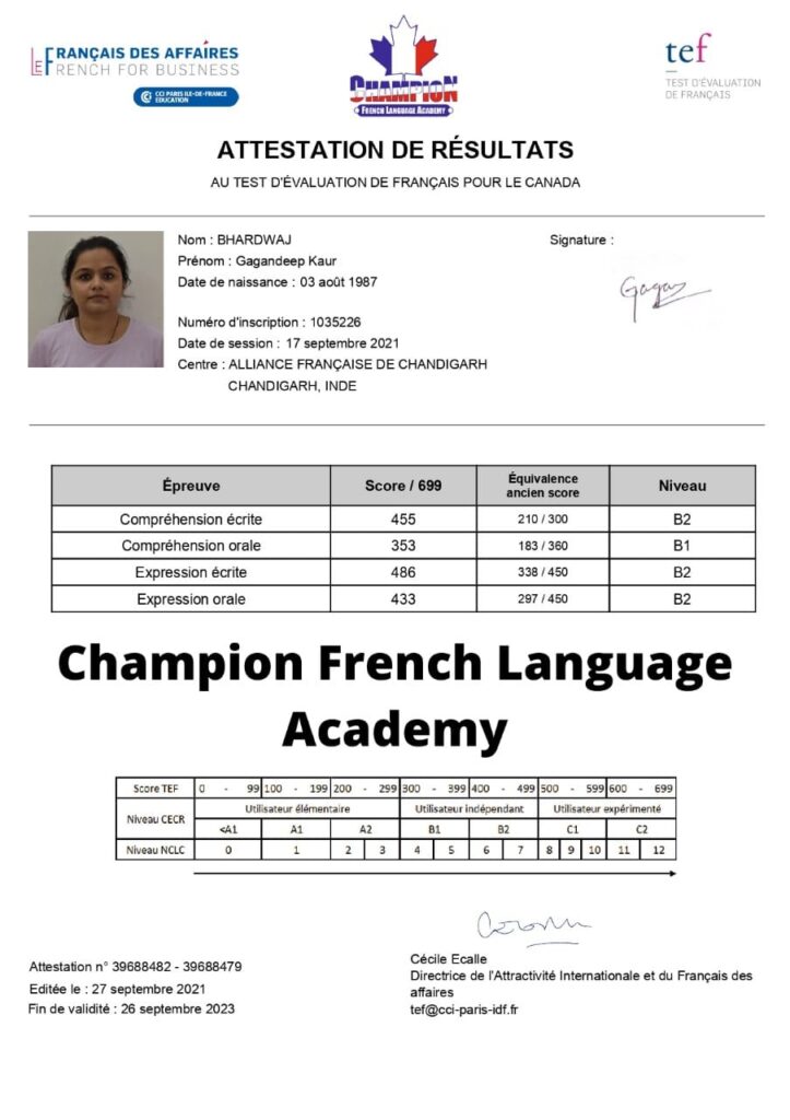 Achetez le TEF sans examen